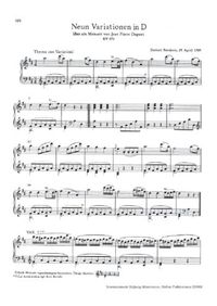 9 variations sur un menuet de Jean-Pierre Duport - W.A. Mozart